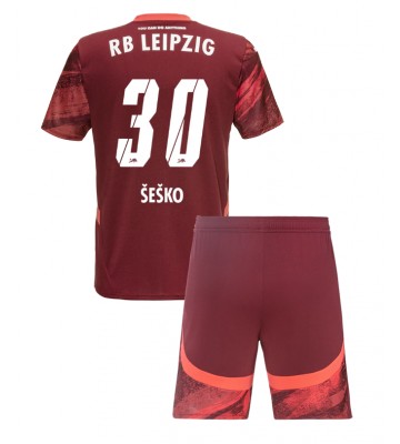 RB Leipzig Benjamin Sesko #30 Borta Kläder Barn 2024-25 Kortärmad (+ Korta byxor)